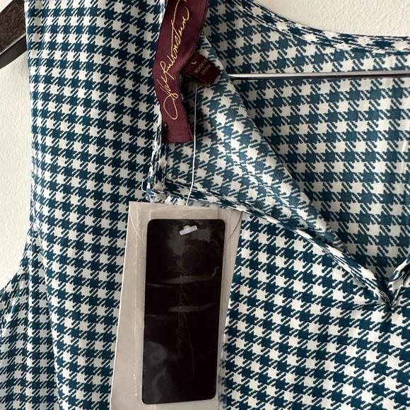 Hal Rubenstein Slippit Sleeveless Checkers Green/White Slip Dress. Size Large - Picture 3 of 4